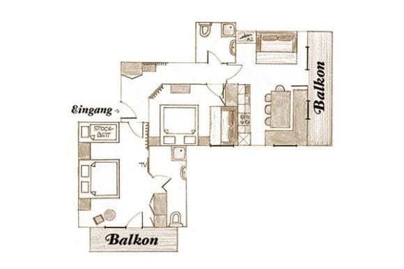 Grundriss Almrausch - Ferienwohnung in Flachau, Feriengut Fingerhof