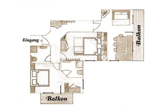 Grundriss Edelweiß - Ferienwohnung in Flachau, Feriengut Fingerhof