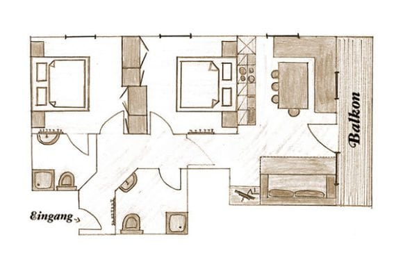 Grundriss Enzian - Ferienwohnung in Flachau, Feriengut Fingerhof