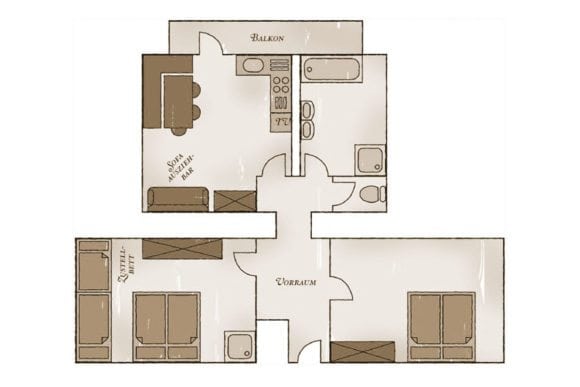 Grundriss Grießenkareck - Ferienwohnung in Flachau, Feriengut Fingerhof