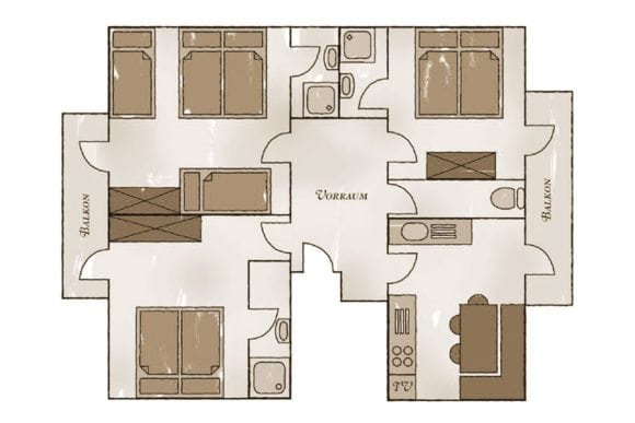 Grundriss Lackenkogel - Ferienwohnung in Flachau, Feriengut Fingerhof